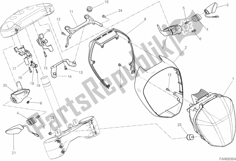 Wszystkie części do Reflektor Ducati Diavel Xdiavel Brasil 1260 2017